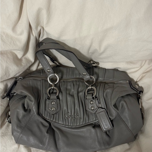 Coach Handbags - Coach Charcoal Leather Satchel